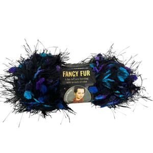 Lion Brand Fancy Fur Color 254 Stain Glass Black 39 Yards